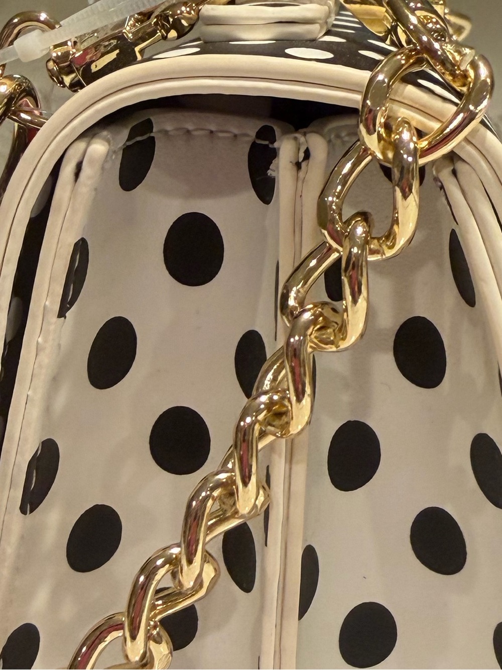 Betsey Johnson NWT Black & White Polka Dot Crossbody with Floral Bow (P244) - Picture 11 of 12